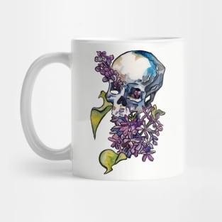 Lilac Skull Flowers and Bones Mug